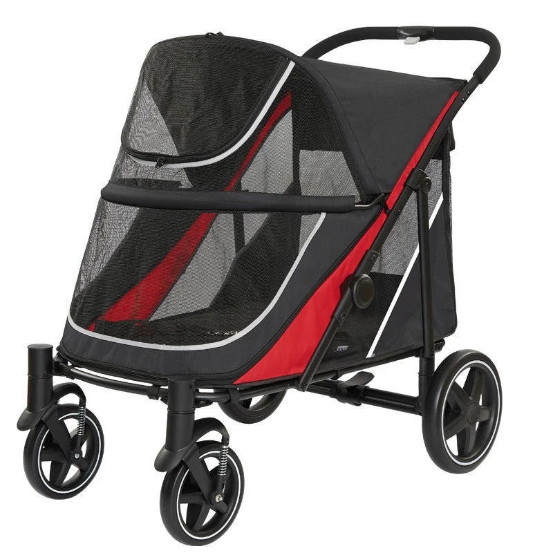 Cart Large Space Load-bearing 60KG Pet Travel Dog Stroller Lightweight Llightweight Folding Stroller For Pet Dog Pull Hello Baby