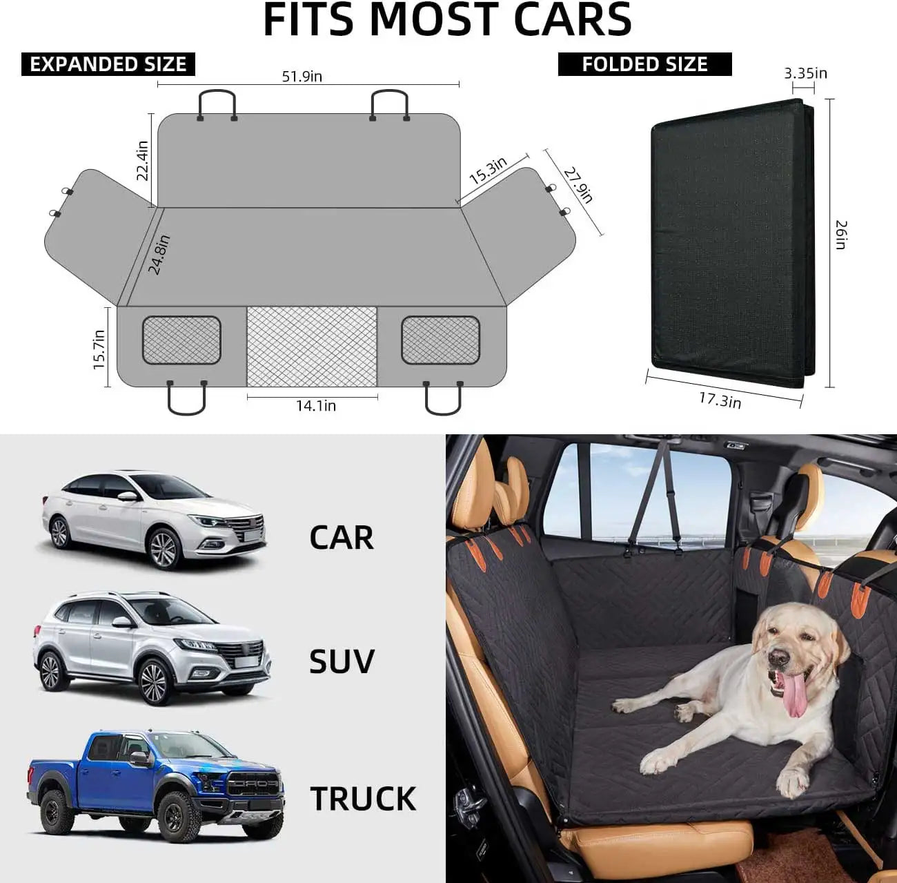 DC PET Dog Car Seat Cover Waterproof Pet Travel Dog Carrier Hammock Car Rear Back Seat Protector Mat Safety Carrier For Dogs