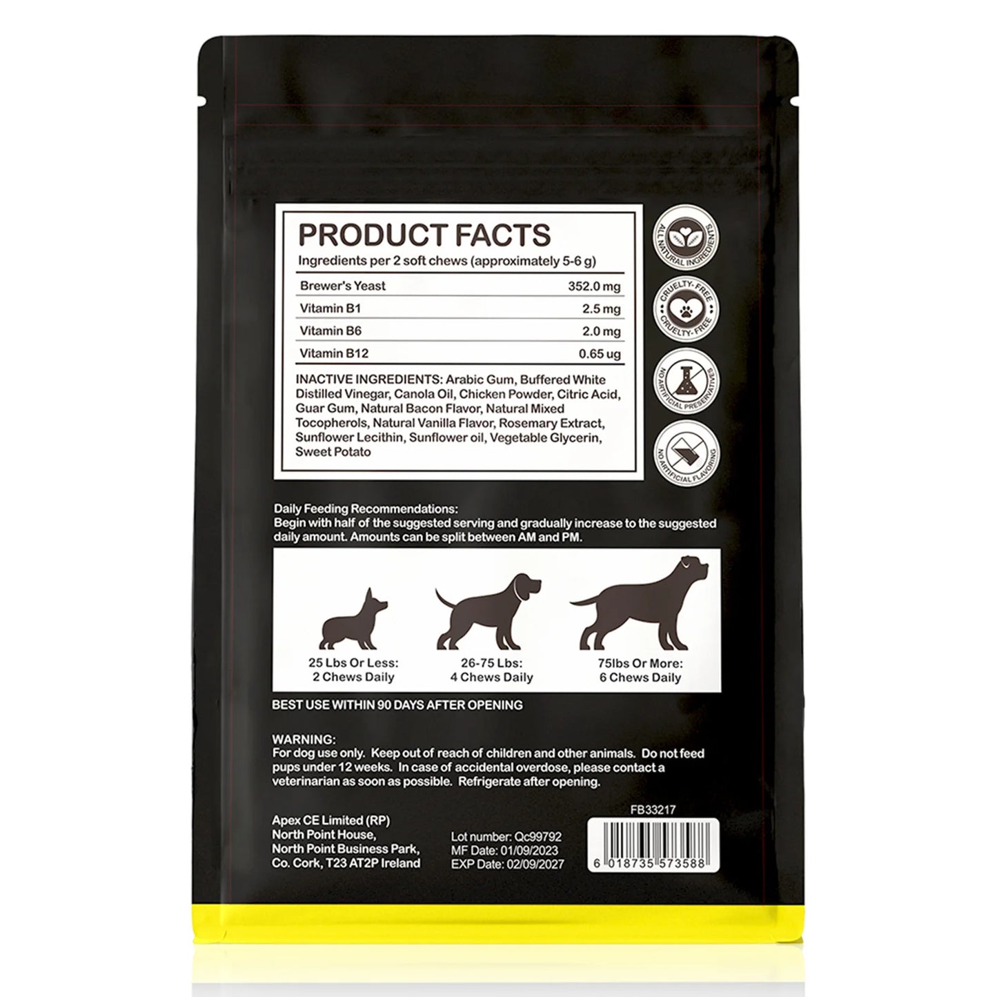 Flea and Tick Prevention for Dogs 60 Chewables Natural Flea and Tick Supplement Fast Acting Long-Lasting for All Breeds and Ages