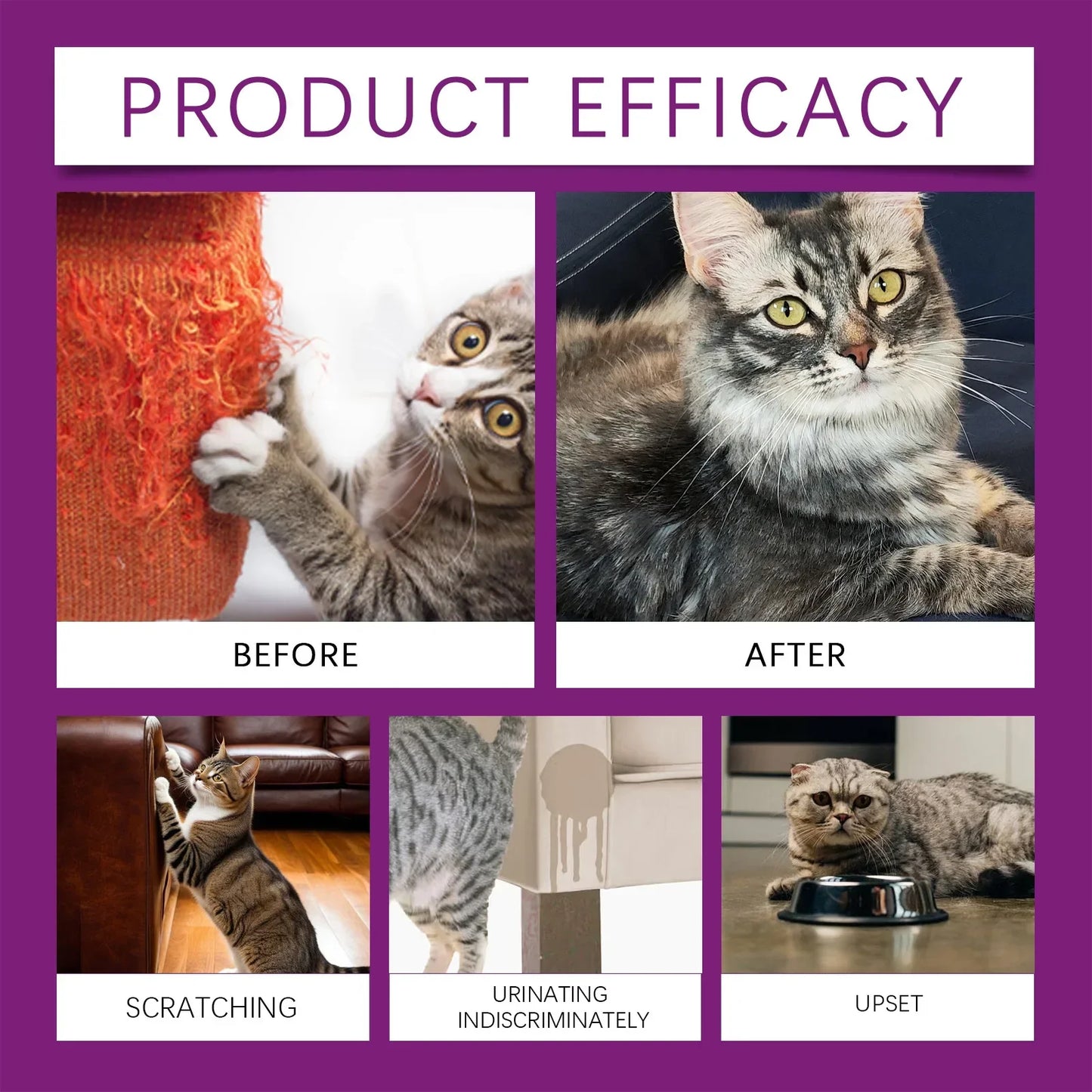 Cat Stress Relief Spray  Calming Solution Scratch Prevention Natural Plant-Based Acts Quickly Cat Calming Spray For
