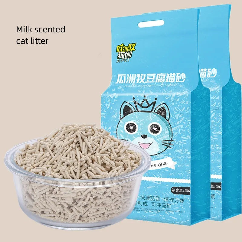 6L Natural Plant Tofu Cat Litter Quickly Clumps And Deodorizes Green Tea Fresh Tofu Corn Mixed Kitty Litter Dust-free Tofu Sand
