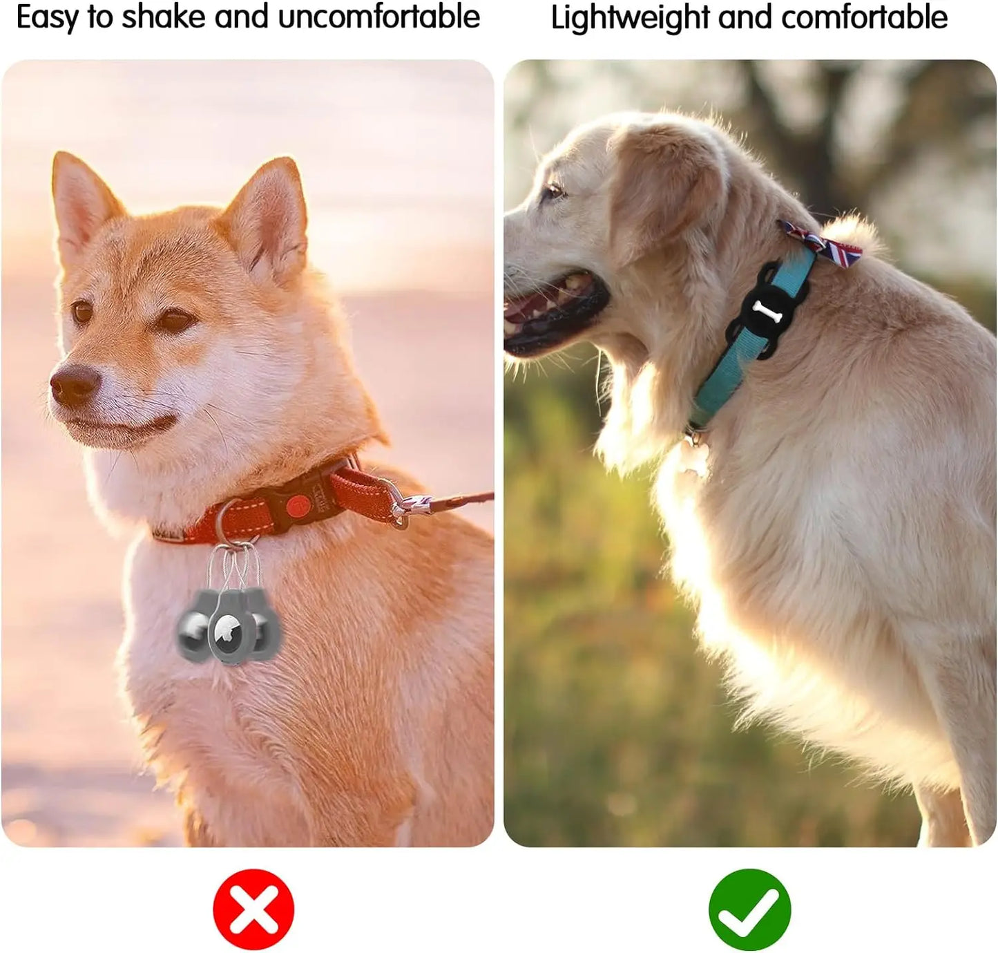 Airtag Dog Collar Holder: Silicone Air Tag Holder for Pet Dogs Cats Collar, Sturdy Dog Tracker Protective Case,Pet Accessories