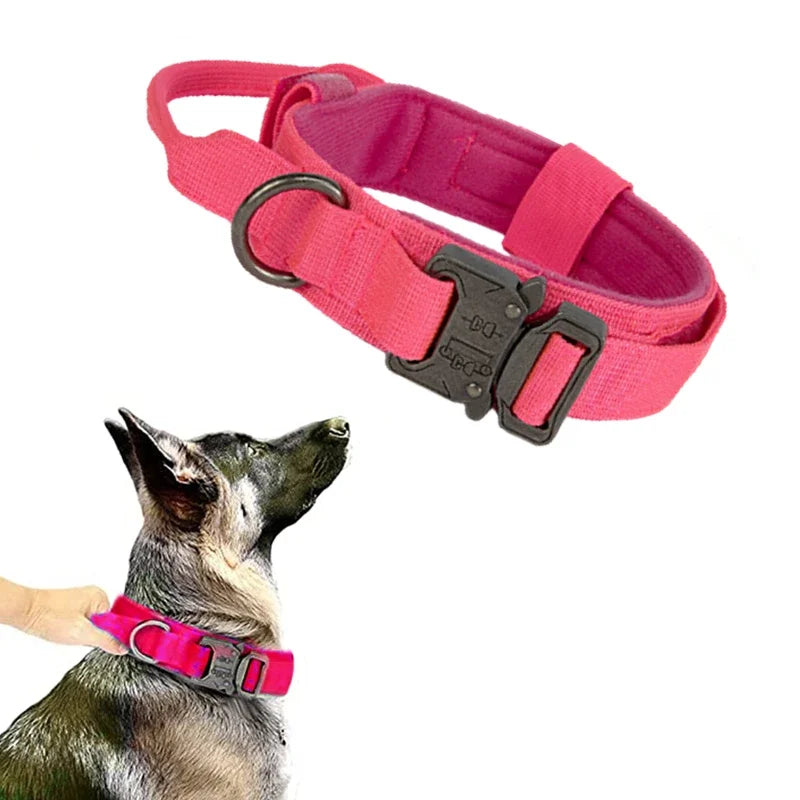 Military Tactical Dog Collar Leash Set Durable Pet Collar Retractable Leash Medium Large Dog German Shepherd Training Accessorie