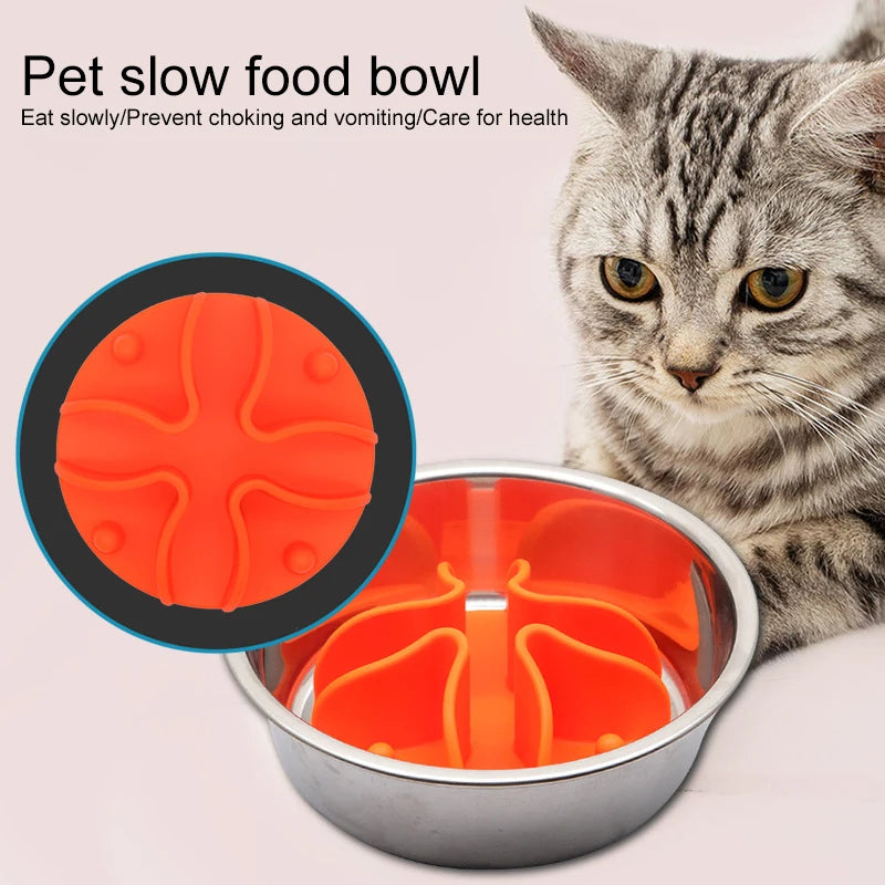 Dog Slow Feeder Insert Silicone Slow Feeders Bowl Insert With Suction Cup Healthy Round Anti-choking Thickened And Non-slip Mat