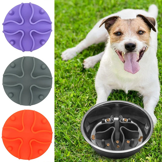 Dog Slow Feeder Insert Silicone Slow Feeders Bowl Insert With Suction Cup Healthy Round Anti-choking Thickened And Non-slip Mat