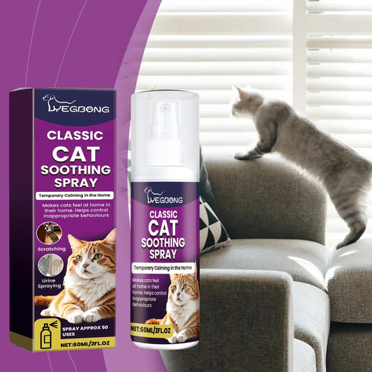 Cat Stress Relief Spray  Calming Solution Scratch Prevention Natural Plant-Based Acts Quickly Cat Calming Spray For