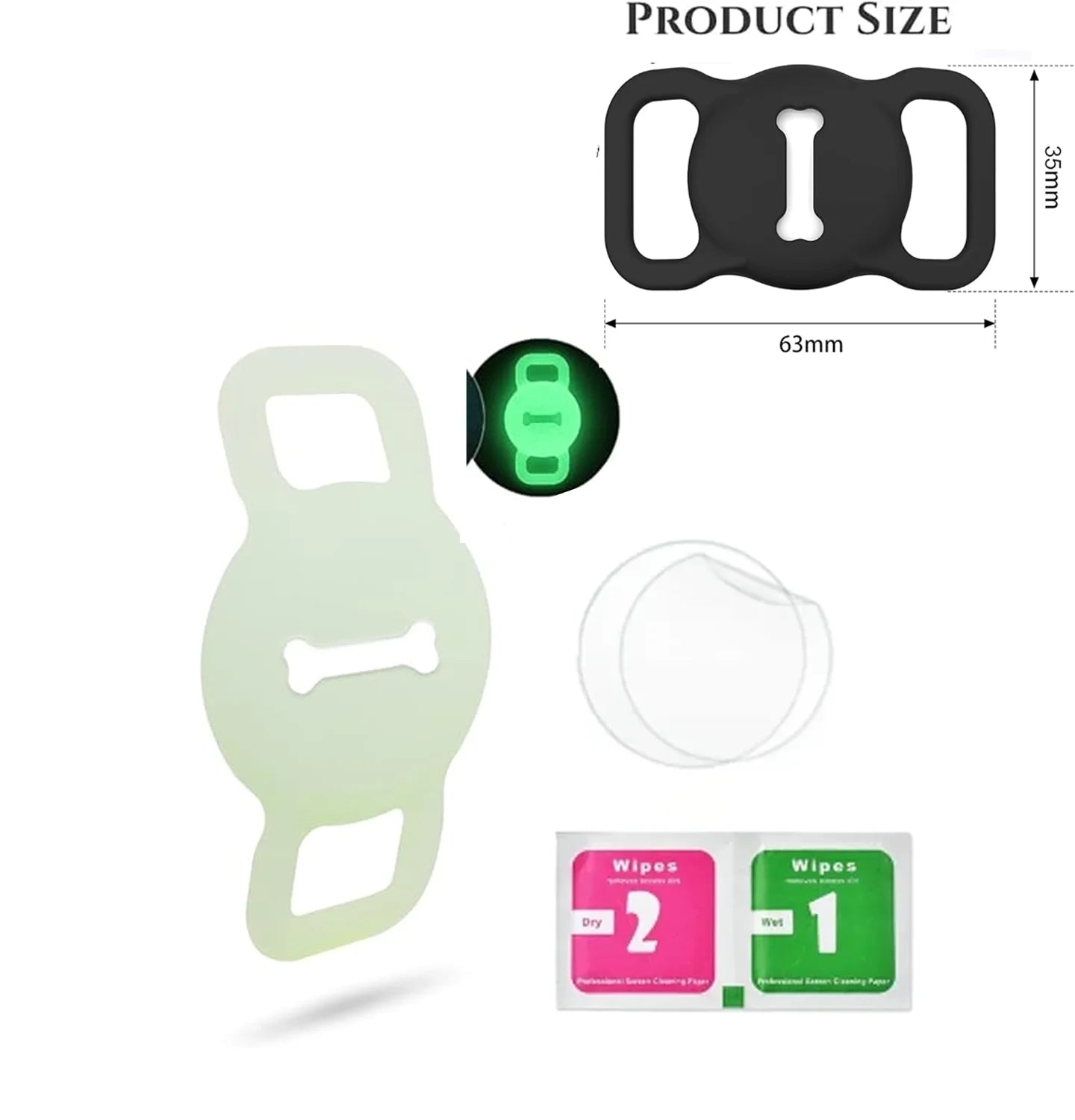 Airtag Dog Collar Holder: Silicone Air Tag Holder for Pet Dogs Cats Collar, Sturdy Dog Tracker Protective Case,Pet Accessories
