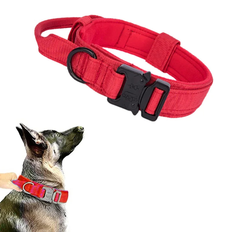 Military Tactical Dog Collar Leash Set Durable Pet Collar Retractable Leash Medium Large Dog German Shepherd Training Accessorie
