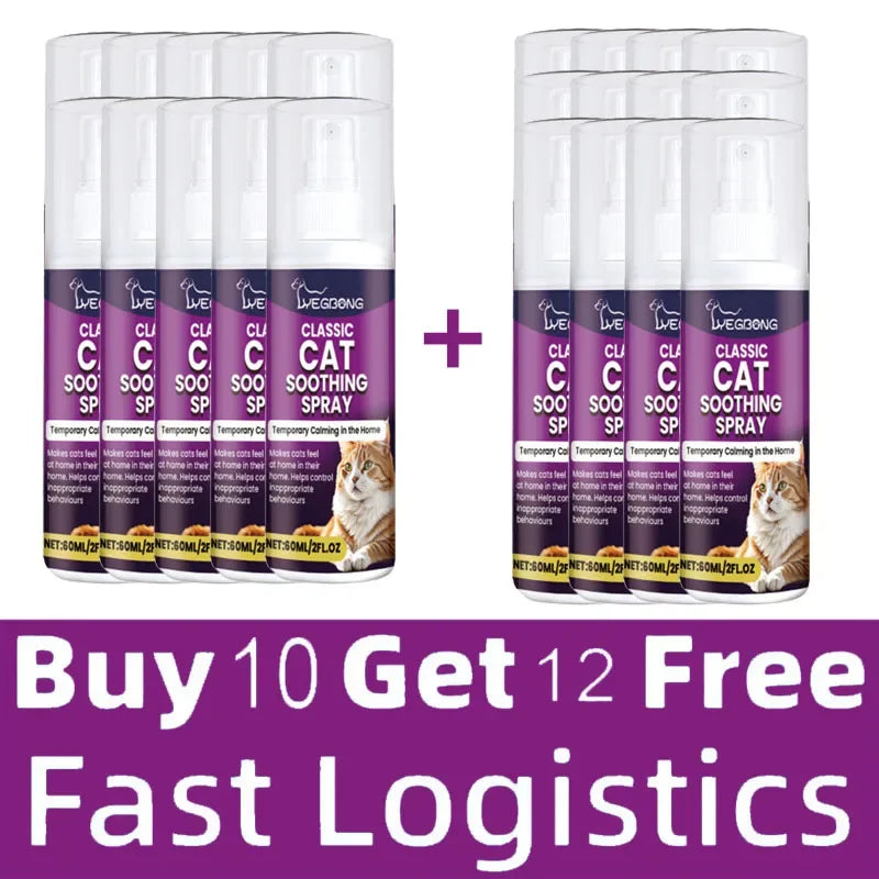 Cat Stress Relief Spray  Calming Solution Scratch Prevention Natural Plant-Based Acts Quickly Cat Calming Spray For