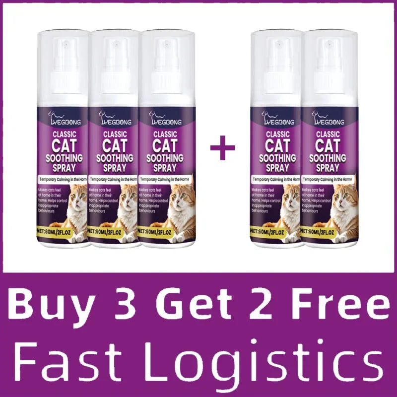 Cat Stress Relief Spray  Calming Solution Scratch Prevention Natural Plant-Based Acts Quickly Cat Calming Spray For