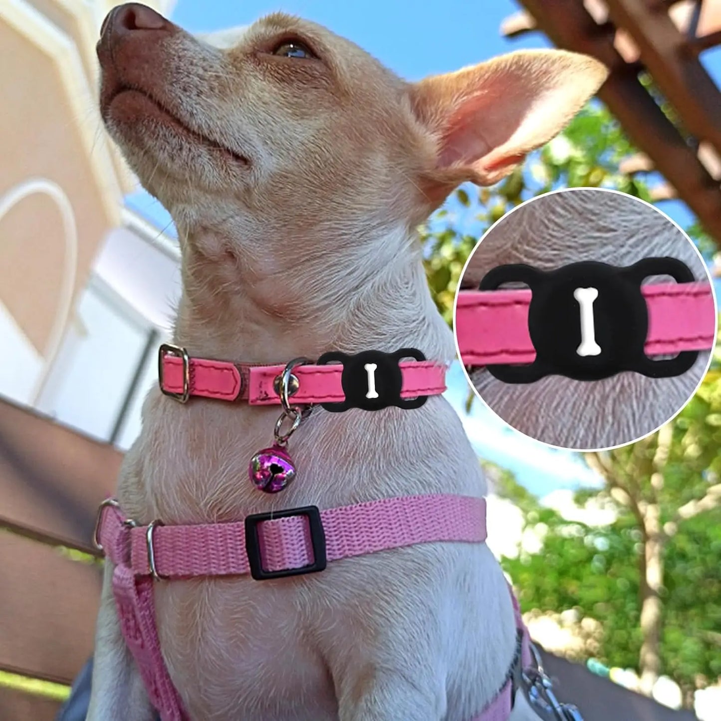 Airtag Dog Collar Holder: Silicone Air Tag Holder for Pet Dogs Cats Collar, Sturdy Dog Tracker Protective Case,Pet Accessories