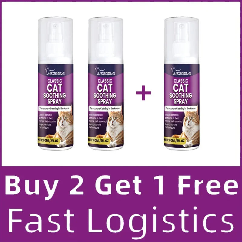 Cat Stress Relief Spray  Calming Solution Scratch Prevention Natural Plant-Based Acts Quickly Cat Calming Spray For