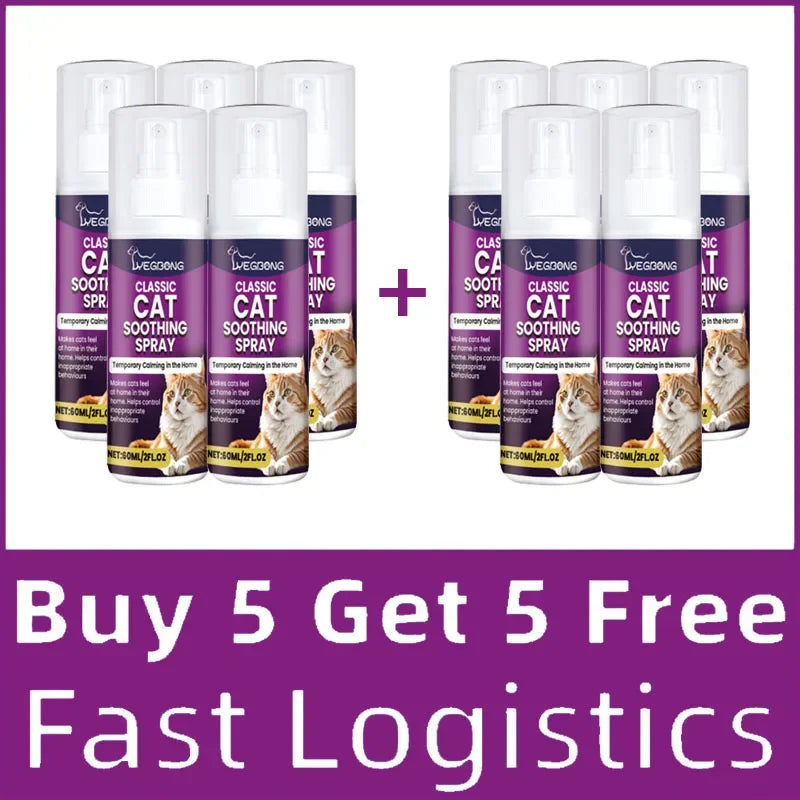Cat Stress Relief Spray  Calming Solution Scratch Prevention Natural Plant-Based Acts Quickly Cat Calming Spray For