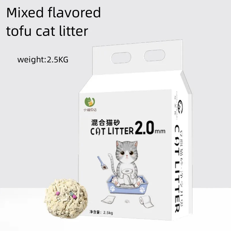 6L Natural Plant Tofu Cat Litter Quickly Clumps And Deodorizes Green Tea Fresh Tofu Corn Mixed Kitty Litter Dust-free Tofu Sand